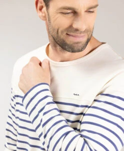 Marinière MOMOA Homme - Rayures Bleu sur Fond Grège 6 Marinière MOMOA Homme - Rayures Bleu sur Fond Grège -Terredemarins prod 10044 mariniere ml fond grege raye bleu momoa 666x812 fc7ea0111e0b