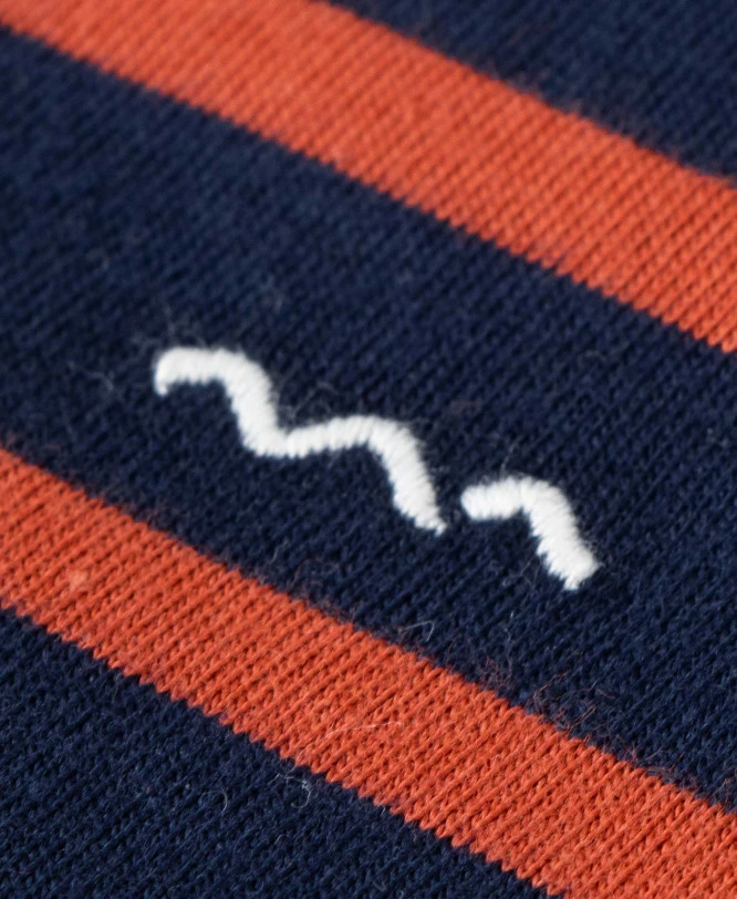 ECOGARK Marinière Manches Courtes Garçon - Rayée Bleu Marine & Terracotta 4 ECOGARK Marinière Manches Courtes Garçon - Rayée Bleu Marine & Terracotta – Image 2