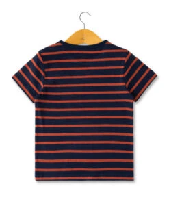 ECOGARK Marinière Manches Courtes Garçon - Rayée Bleu Marine & Terracotta 7 ECOGARK Marinière Manches Courtes Garçon - Rayée Bleu Marine & Terracotta -Terredemarins prod 10053 mariniere mc fond indigo raye terracota ecogark 666x812 fc7ea0111e0b