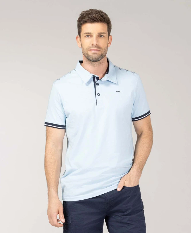 Polo OLDUN Bleu Azur Homme - Coupe Élégante et Finitions Soignées 3 Polo OLDUN Bleu Azur Homme - Coupe Élégante et Finitions Soignées