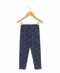 Legging Fille Bleu Marine Imprimé - Confort Extensible