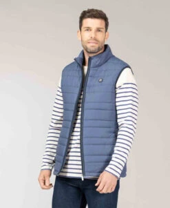 Doudoune Sans Manches Homme - Gilet Matelassé Bleu Ciel