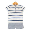 Ensemble EGOZINO Bébé Garçon : T-shirt à Rayures et Short en Twill -Terredemarins prod 10114 ens short haut fond blanc raye bleu egozino 666x812 fc7ea0111e0b