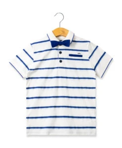 Polo Rayé Garçon avec Noeud Papillon - Style Chic & Cérémonie