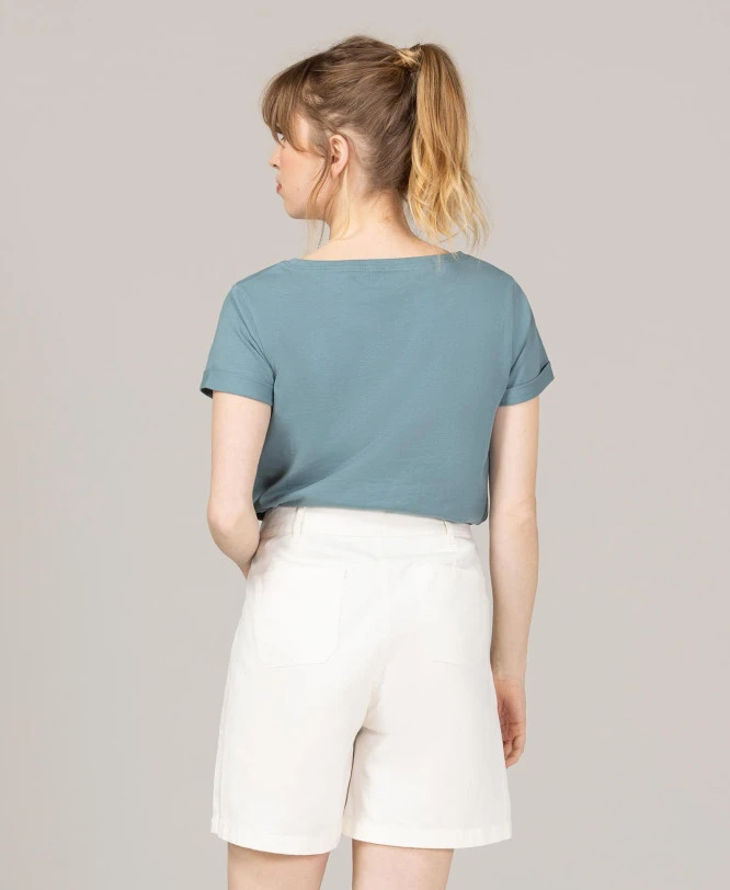 TORUS T-shirt Imprimé Vert avec Revers - Femme 4 TORUS T-shirt Imprimé Vert avec Revers - Femme – Image 2