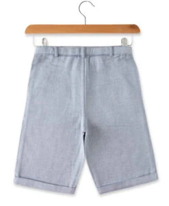 Bermuda en Twill Bleu pour Garçon avec Taille Ajustable