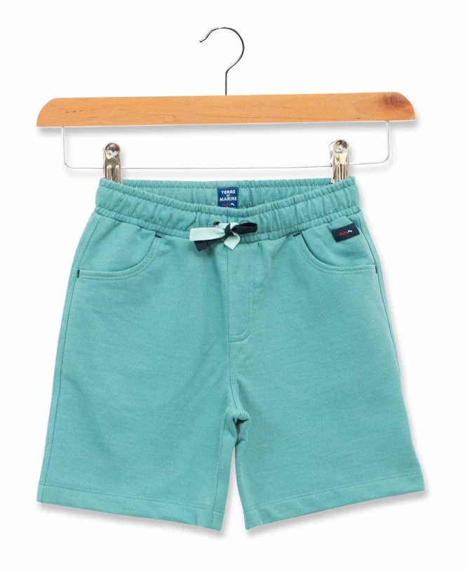 Bermuda Molleton Vert Garçon - Short Enfant Confortable 3 Bermuda Molleton Vert Garçon - Short Enfant Confortable