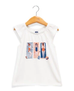 Débardeur Blanc Imprimé à Volants pour Fille - Confortable et Stylé