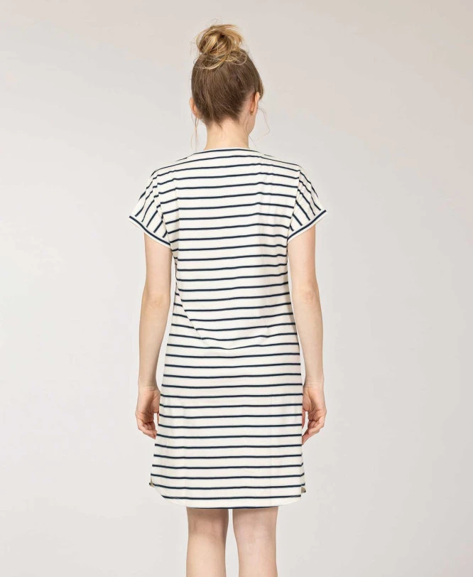 Ysomnia - Chemise de Nuit Rayée Bleue pour Femme 5 Ysomnia - Chemise de Nuit Rayée Bleue pour Femme – Image 3