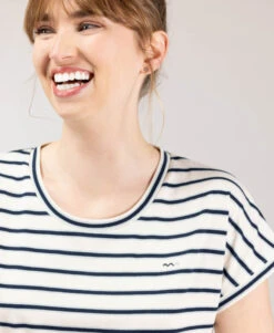 Ysomnia - Chemise de Nuit Rayée Bleue pour Femme 9 Ysomnia - Chemise de Nuit Rayée Bleue pour Femme -Terredemarins prod 10193 chemise de nuit fond grege raye bleu ysomnia 666x812 fc7ea0111e0b