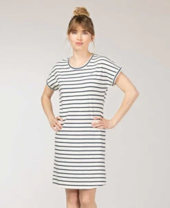 Ysomnia - Chemise de Nuit Rayée Bleue pour Femme