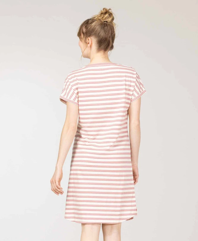 YSOMNIA Chemise de Nuit Femme à Rayures Roses - Élégance et Douceur 4 YSOMNIA Chemise de Nuit Femme à Rayures Roses - Élégance et Douceur – Image 2