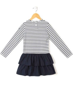 Robe Rayée Manches Longues pour Fille - Design Effet 2-en-1 6 Robe Rayée Manches Longues pour Fille - Design Effet 2-en-1 -Terredemarins prod 1021 robe ml fond naturel raye indigo esperia 666x812 fc7ea0111e0b