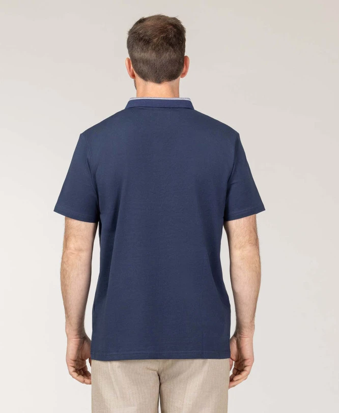 OUPAPA Polo Rayé Bleu Marine pour Homme - Style Moderne 4 OUPAPA Polo Rayé Bleu Marine pour Homme - Style Moderne – Image 2