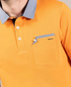 Polo OSAMA Orange Clair à Col Rayé pour Homme 7 Polo OSAMA Orange Clair à Col Rayé pour Homme -Terredemarins prod 10240 polo mc orange clair osama 666x812 fc7ea0111e0b