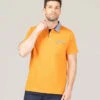 Polo OSAMA Orange Clair à Col Rayé pour Homme