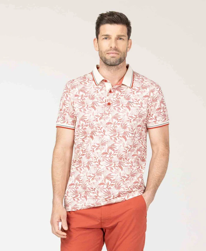 Polo Omrane Homme à Manches Courtes avec Imprimé Exclusif