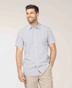 CEBEAU Chemisette Homme Imprimé Indigo à Motifs Exclusifs