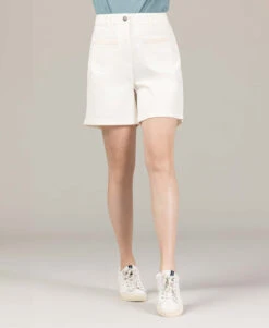 Bermuda Grège Femme - Short Chic Sagany à Taille Réglable