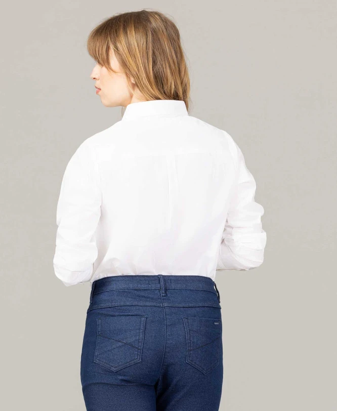 Chemise Blanche en Popeline de Coton - Coupe Moderne et Élégante 4 Chemise Blanche en Popeline de Coton - Coupe Moderne et Élégante – Image 2