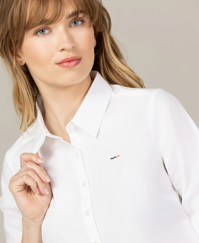 Chemise Blanche en Popeline de Coton - Coupe Moderne et Élégante 5 Chemise Blanche en Popeline de Coton - Coupe Moderne et Élégante – Image 3