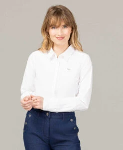 Chemise Blanche en Popeline de Coton - Coupe Moderne et Élégante