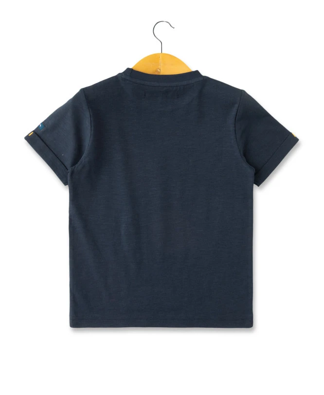 T-shirt Garçon Bleu Marine avec Imprimé Graphique - Confort et Style 4 T-shirt Garçon Bleu Marine avec Imprimé Graphique - Confort et Style – Image 2