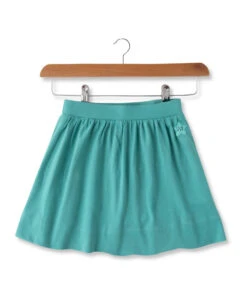 Jupe Réversible pour Fille - 2-en-1 Imprimé Exclusif & Vert Uni en Jersey