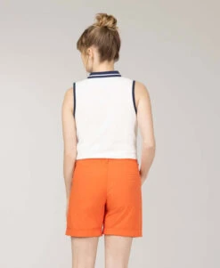 Polo Femme Sans Manches Blanc Cassé avec Détails Rayés Bicolores -Terredemarins prod 10430 polo ssm blanc casse pobie 666x812 fc7ea0111e0b