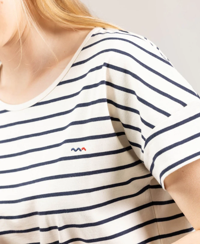 Robe RANKO en Jersey Rayé avec Ceinture pour Femme 4 Robe RANKO en Jersey Rayé avec Ceinture pour Femme – Image 2