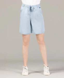 Short en Lyocell Bleu pour Femme - Coupe Fluide et Confortable