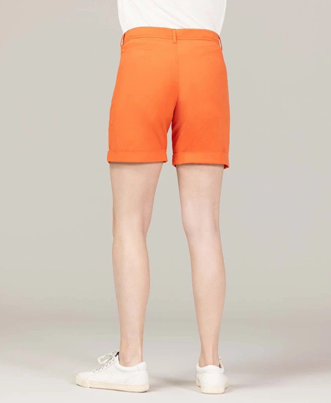 Short en Toile Orange pour Femme avec Taille Réglable 5 Short en Toile Orange pour Femme avec Taille Réglable – Image 3