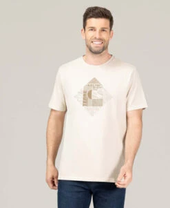 T-shirt Homme Teinture Minérale Beige - Toumi