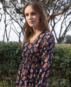 Robe Fluide à Manches Longues pour Femme - Imprimé Exclusif et Coupe Cache-Cœur -Terredemarins prod 10553 robe ml imprime multico belya 666x812 fc7ea0111e0b