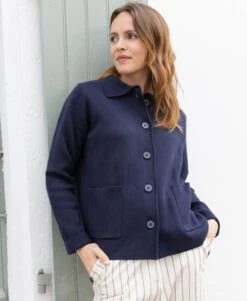 IXODE Cardigan Bleu Marine pour Femme - Coupe Casual