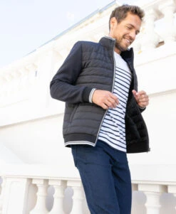 Veste Matelassée Noire pour Homme - Style Bi-Matière et Confort Chic -Terredemarins prod 10580 veste ml noir jipro 666x812 fc7ea0111e0b