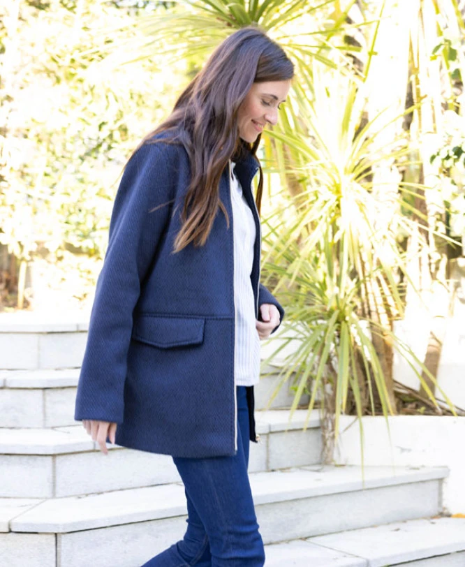 Manteau Bleu Marine Femme - Veste d'Hiver Chaude Style Marin 4 Manteau Bleu Marine Femme - Veste d'Hiver Chaude Style Marin – Image 2