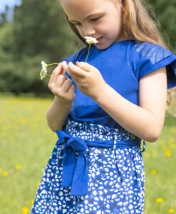Ensemble Robe Bleu et Bandeau pour Fille - Look 2-en-1 Élégant