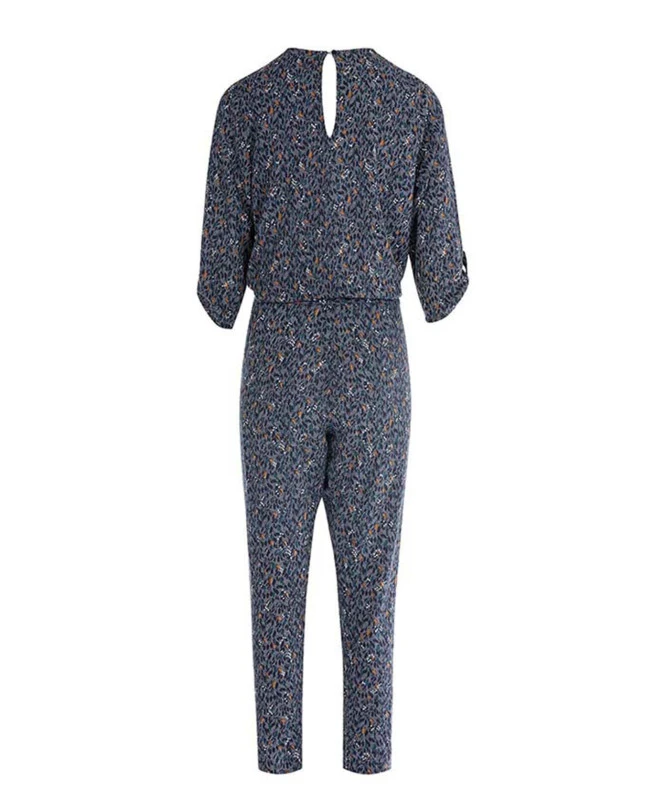 Combinaison Pantalon Fluide Imprimé Bleu Nuit - Style Portefeuille Chic 4 Combinaison Pantalon Fluide Imprimé Bleu Nuit - Style Portefeuille Chic – Image 2