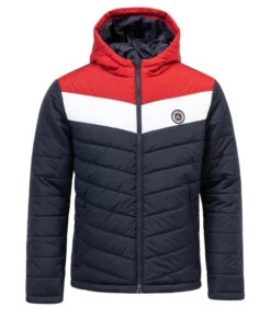 Doudoune Matelassée Homme Déperlante avec Capuche Contrastée