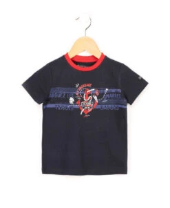 Boys' Nautical Marine Blue 100% Cotton Short Sleeve T-Shirt