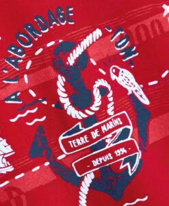 OBOTA Ruby Red Boys' Nautical T-Shirt - 100% Cotton -Terredemarins prod 1495 tee shirt mc rouge rubis obota 666x812 fc7ea0111e0b