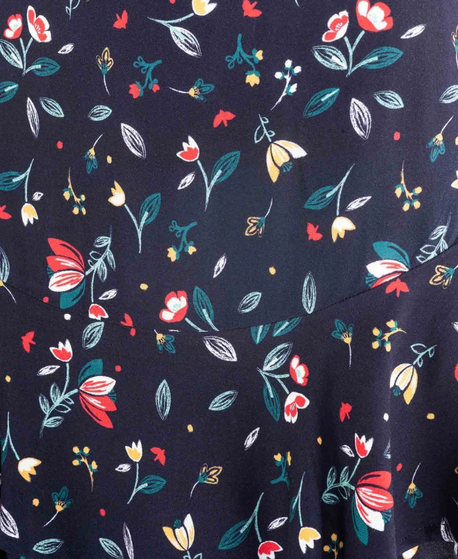 Jupe Courte Fleurie à Volants pour Femme - Imprimé Floral Marine 5 Jupe Courte Fleurie à Volants pour Femme - Imprimé Floral Marine – Image 3