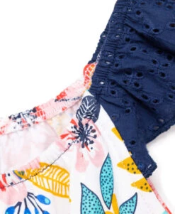 Combishort Fille Fleurie 100% Coton avec Détails en Dentelle -Terredemarins prod 2321 combicourt imprime fleur monoya 666x812 fc7ea0111e0b