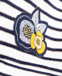 Short Fille Rayé Kiwina - Style Marin Chic et Confortable -Terredemarins prod 2360 short fond blanc raye indigo kiwina 666x812 fc7ea0111e0b