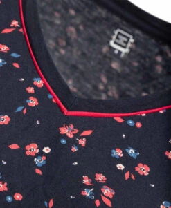 T-shirt Manches Longues à Imprimé Floral en Coton et Modal -Terredemarins prod 355 tee shirt ml imprime bleu nuit caya 666x812 fc7ea0111e0b