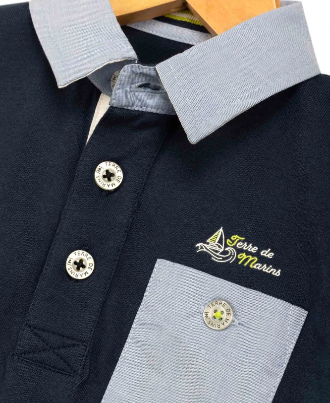 Balteka Polo Manches Longues Bleu Marine avec Poche Poitrine pour Garçon 5 Balteka Polo Manches Longues Bleu Marine avec Poche Poitrine pour Garçon – Image 3