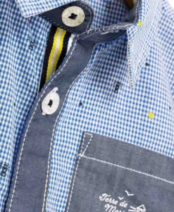 Chemise BIKOMO Bleu Ciel à Carreaux Vichy pour Garçon -Terredemarins prod 397 chemise chemisier ml bleu ciel bikomo 666x812 fc7ea0111e0b