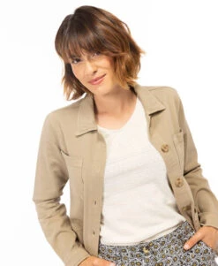 Veste en Jean Beige pour Femme - Blouson Décontracté Chic à 4 Poches -Terredemarins prod 4035 veste ml caramel clair vines 666x812 fc7ea0111e0b