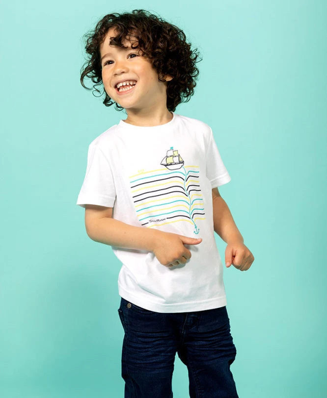 MIYO T-shirt Garçon Imprimé Blanc - Confort et Style 3 MIYO T-shirt Garçon Imprimé Blanc - Confort et Style